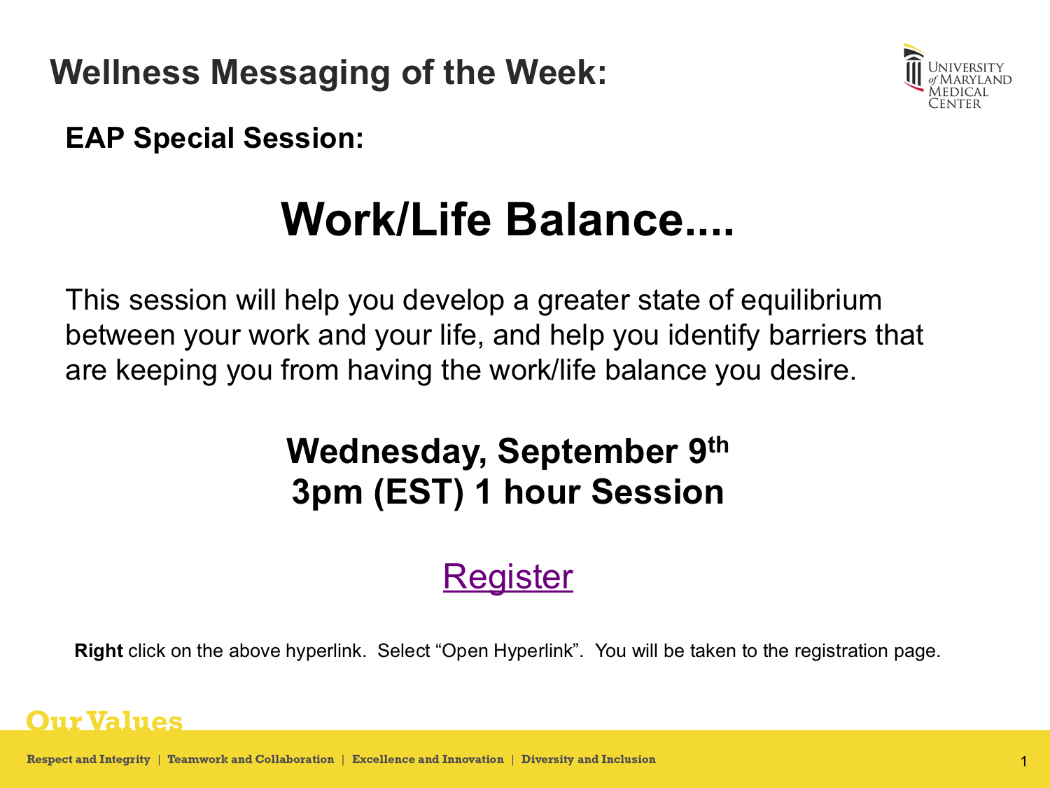 Work Life Balance